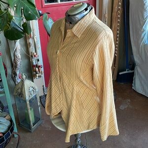 Mill Valley Clothing - Heavy cheesecloth cotton, yellow striped jacket. M